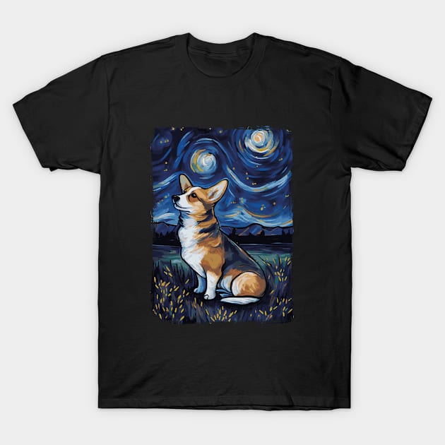 Corgi Starry Night T-Shirt by favoriteshirt